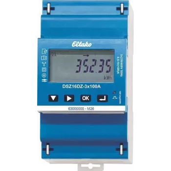 Eltako DSZ16DZ-3x100A MID Cyfrowy Trójfazowy Licznik Energii, Pomiar Bezpośredni, 100A, Klasa B, Wyjście Impulsowe S0, Szyna DIN 28380316