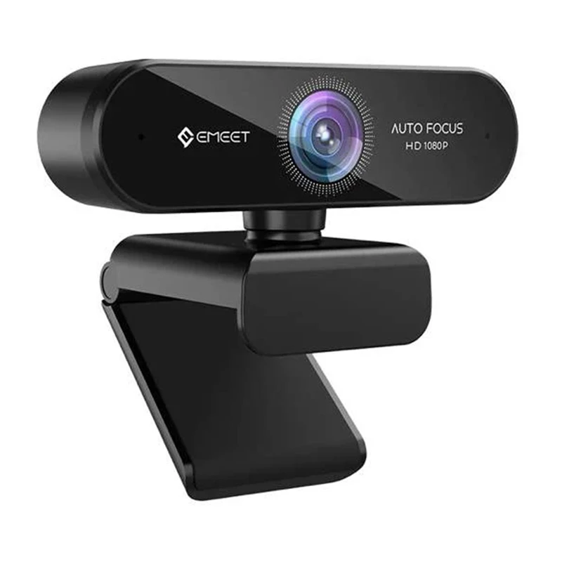 EMEET SmartCam Nova Webcam – 1080p Full HD, Dual Mic with AI Noise Cancellation, Privacy Shutter, USB