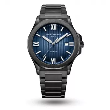 EMILE CHOURIET MAN Automatyczny Zegarek Nurkowy 41mm Stal Nierdzewna Czarna Tarcza