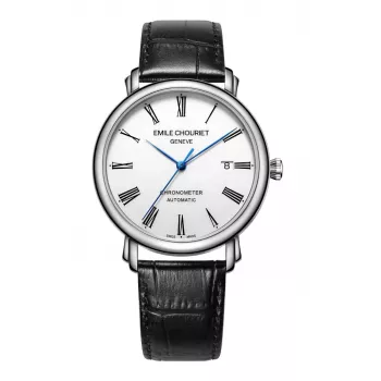 EMILE CHOURIET Męski Automatyczny Zegarek Nurkowy 40mm Stal Nierdzewna Czarna Tarcza 001168G406625