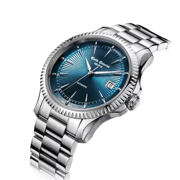 EMILE CHOURIET Zegarek automatyczny męski 40mm Stal nierdzewna Czarna tarcza