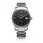 EMILE CHOURIET Męski Szwajcarski Zegarek Automatyczny 40mm Stal Nierdzewna Czarna Tarcza Skórzany Pasek 081128G62586