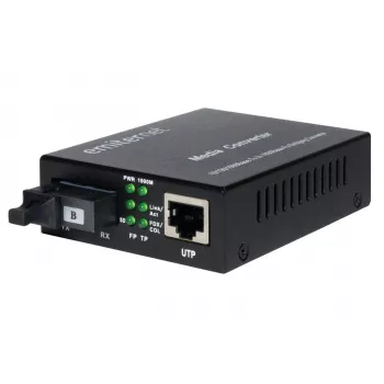 EMITER EM/1GB-ETH-1XSC-1550 Konwerter światłowodowy WDM Ethernet 10/100/1000 Mbps RJ45/1xSC SM 9/125 (Tx 1550nm / Rx 1310nm) 20km