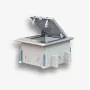 EMITER Floor Box 6M IP66 - Puszka podłogowa do montażu gniazd standardowych 22,5x45 mm (45x45 mm), uchylna