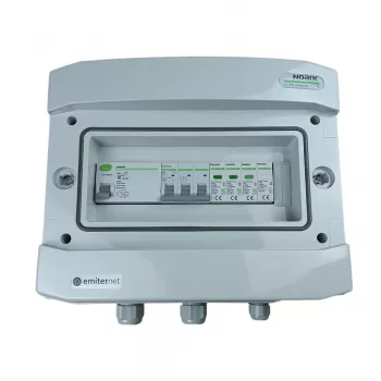 EMITER Rozdzielnica Hermetyczna AC IP65 z Ogranicznikiem Przepięć AC Noark Typ 1+2, 50A 3-Fazowy, RCD Typ A 63A/300mA