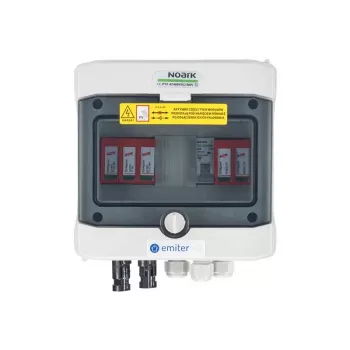 EMITER Switchgear Attached DCAC Hermetic IP65 EMITTER z Dehn 1000V Type 2 DC Ogranicznikiem Przepięć, 1 x PV String, 1 x MPPT // og. AC Dehn Type 2, 16A 1-F