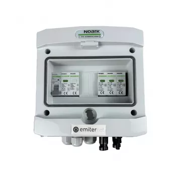 EMITER Switchgear Attached DCAC Hermetic IP65 EMITTER z Noark 1000V Typ 1+2 DC Ogranicznik Przepięć, 1 x PV String, 1 x MPPT // i AC Noark Typ 1+2, 10A 1-Faza