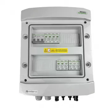 EMITER Switchgear Attached DCAC Hermetic IP65 z Noark 1000V Typ 2 DC Ogranicznik Przepięć, 2 x PV String, 2 x MPPT // AC Noark Typ 2, 10A 3-Fazowy