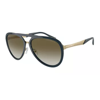 EMPORIO ARMANI EA2145-33598E Męskie okulary przeciwsłoneczne kwadratowe matowa czerń ciemny szary 59mm