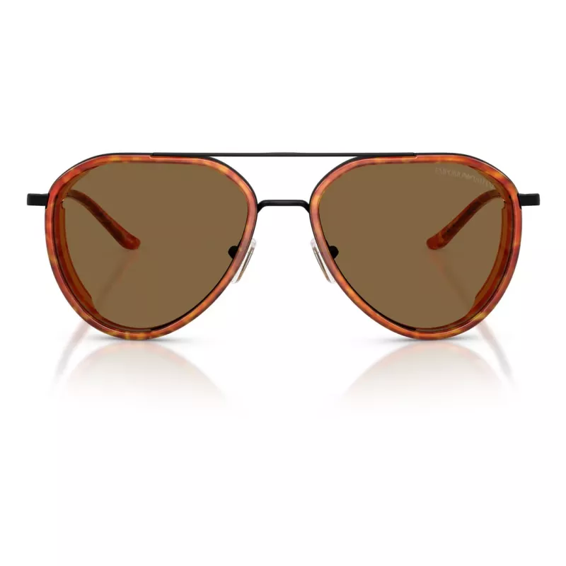 Okulary przeciwsłoneczne EMPORIO ARMANI EA2163-3001OR dla mężczyzn - Błyszcząca czarna oprawka, ciemnoszare szkła, 56 mm