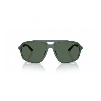 EMPORIO ARMANI EA4236U619071 Okulary przeciwsłoneczne męskie - Matowa czarna oprawka w stylu pilotki, kwadratowy kształt, ciemnoszare soczewki, 59mm