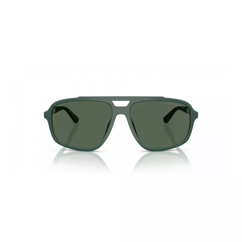 EMPORIO ARMANI EA4236U619071 Okulary przeciwsłoneczne męskie - Matowa czarna oprawka w stylu pilotki, kwadratowy kształt, ciemnoszare soczewki, 59mm