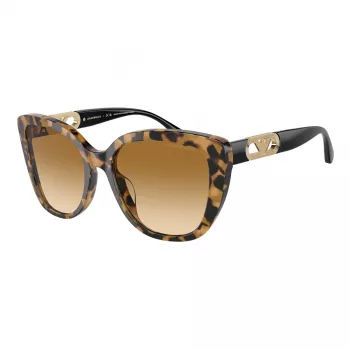Okulary przeciwsłoneczne EMPORIO ARMANI damskie kocie oko EA4214U60593B przezroczysta brązowa oprawka brązowe soczewki gradientowe 54/18/140 mm