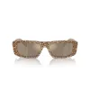 Okulary przeciwsłoneczne EMPORIO ARMANI dla kobiet EA4229U61195A Kocie oko Przezroczysta szara oprawka Szare gradientowe szkła 55mm