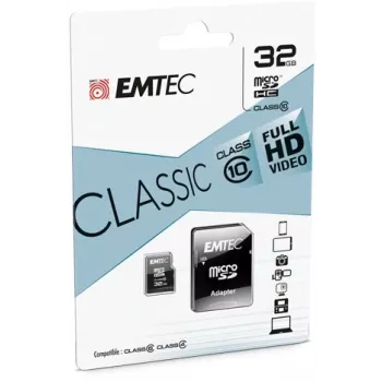 Emtec ECMSDM32GHC10CG 32GB MicroSDHC Class 10 UHS-I karta pamięci z adapterem SD