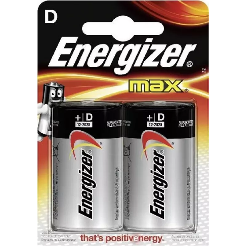 Baterie alkaliczne Energizer MAX D, blister 2 szt. (LR20) E300129200