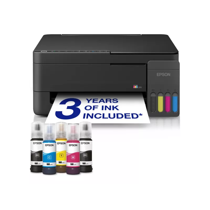 Epson EcoTank L3350 Atramentowa kolorowa drukarka wielofunkcyjna A4 Wi-Fi czarna