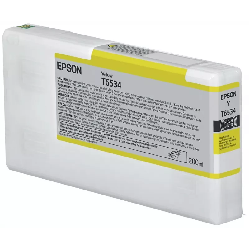 Epson T653400 Żółty Tusz (200 ml, Pigment, UltraChrome HDR) do Stylus Pro 4900/7890/7900/9890/9900