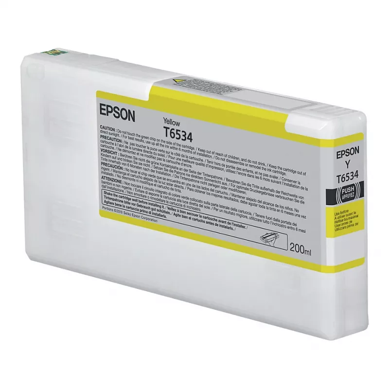 Epson T653400 Żółty Tusz (200 ml, Pigment, UltraChrome HDR) do Stylus Pro 4900/7890/7900/9890/9900