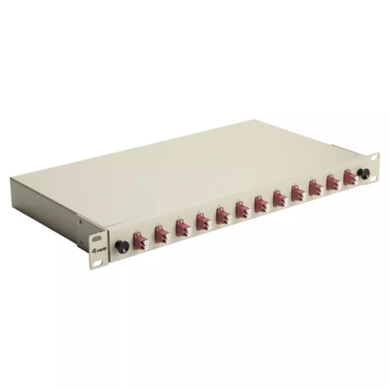 Equip 12-Port Skrzynka spawowa światłowodowa, LC Duplex, OM4, 1U, wyposażona, Szary