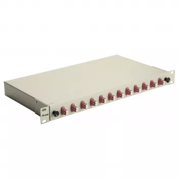 Equip 12-Port Skrzynka spawowa światłowodowa, LC Duplex, OM4, 1U, wyposażona, Szary