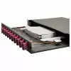 Equip 12-Port Fiber Optic Splice Box, SC Duplex, OM4, 1U, Equipped, Black