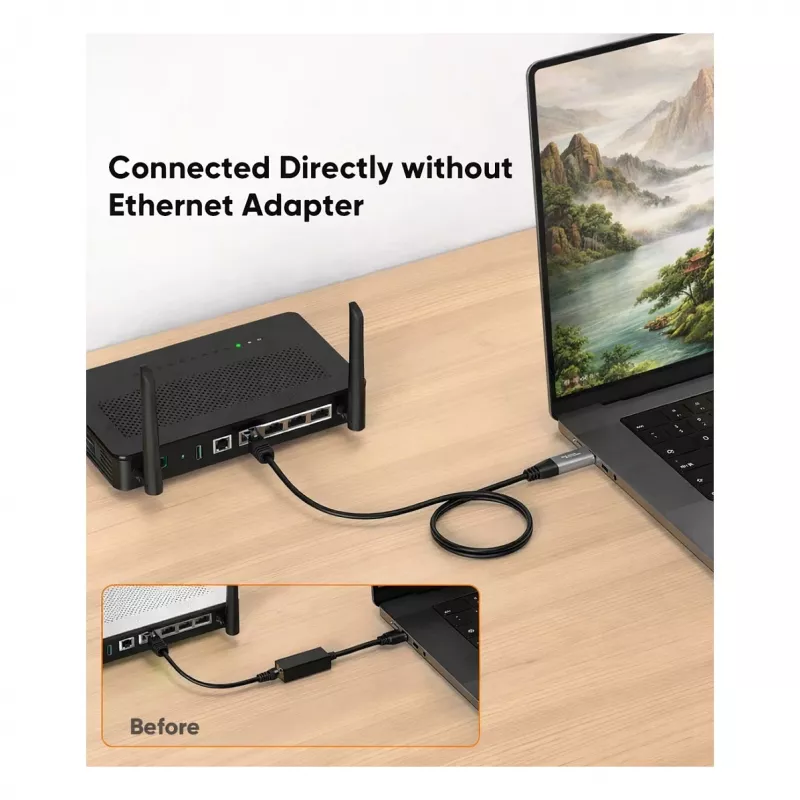 EQUIP 133101 USB-C i USB-A do RJ45 Gigabit Ethernet Adapter, Czarny