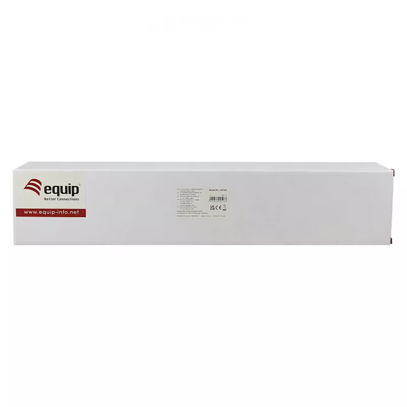 Equip 19-calowy panel zarządzania kablami, 5 plastikowych pierścieni, stal, 1U, czarny (RAL 9005)