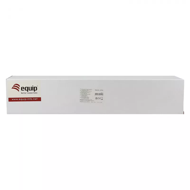 Equip 19-calowy panel do zarządzania kablami z 5 plastikowymi pierścieniami, stalowy, 1U, RAL7035