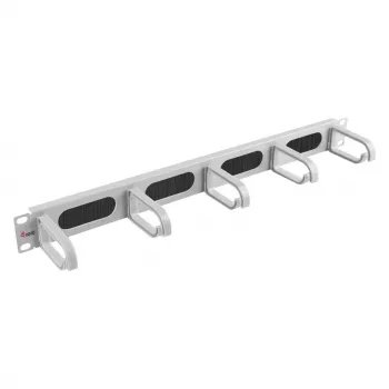 Equip 19-calowy panel do zarządzania kablami z 5 plastikowymi pierścieniami, stalowy, 1U, RAL7035