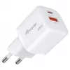 Equip 2-portowa ładowarka ścienna USB-C PD3.0/USB-A GaN 20 W biała