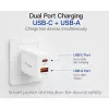 Equip 2-portowa ładowarka ścienna USB-C PD3.0/USB-A GaN 20 W biała