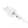 Equip 2-portowa ładowarka ścienna USB-C PD3.0/USB-A GaN 20 W biała