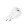 Equip 2-portowa ładowarka ścienna USB-C PD3.0/USB-A GaN 20 W biała
