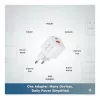 Equip 245526 Ładowarka ścienna 2-portowa USB-C PD3.0 / USB-A GaN 20W, biała