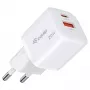 Equip 245526 Ładowarka ścienna 2-portowa USB-C PD3.0 / USB-A GaN 20W, biała