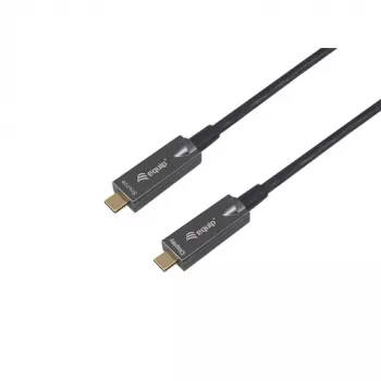 EQUIP 578203 USB-C do USB-C aktywny kabel optyczny 7,5 m 4K@60Hz 10Gbps PD 60W Czarny