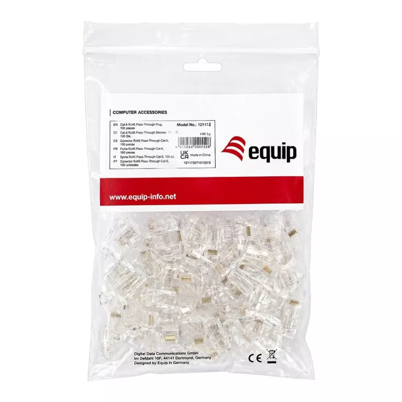 Equip Cat.6A RJ45 ekranowana wtyczka do zakańczania w terenie bez narzędzi (100 szt.)