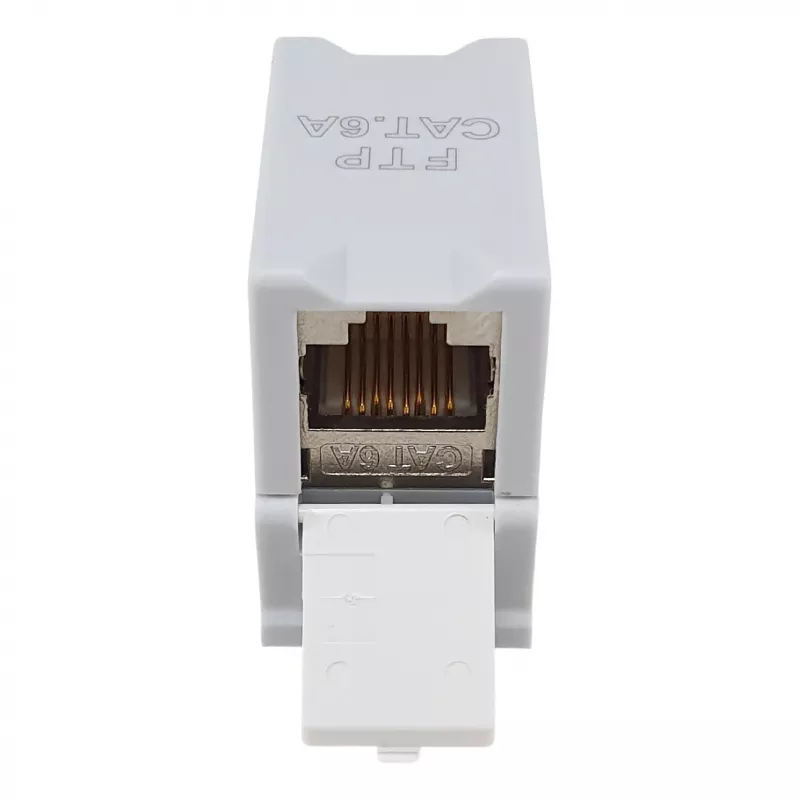 Equip Cat6A ekranowana złączka Keystone 1xRJ45 szyna DIN szara