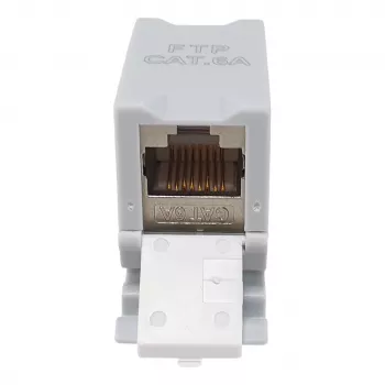 Equip Cat6A ekranowana złączka Keystone 1xRJ45 szyna DIN szara