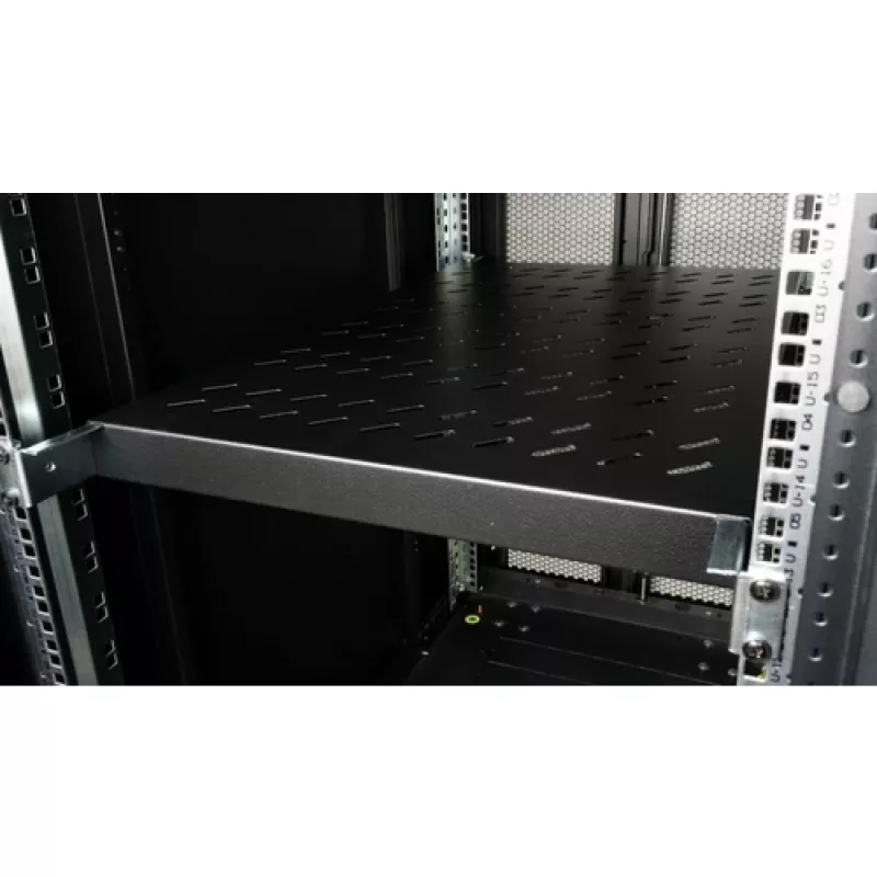 Equip EZVS-19-1-10-B 19 cali 1U Stała Półka Rackowa, Głębokość 1000 mm, Czarna – Stal Heavy-Duty, Nośność 100 kg