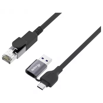 Equip GigaBit USB-C+A do RJ45 Adapter, Czarny