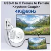 Equip Keystone Coupler USB 3.2 Gen 2 USB-C do USB-C żeński-żeński, biały