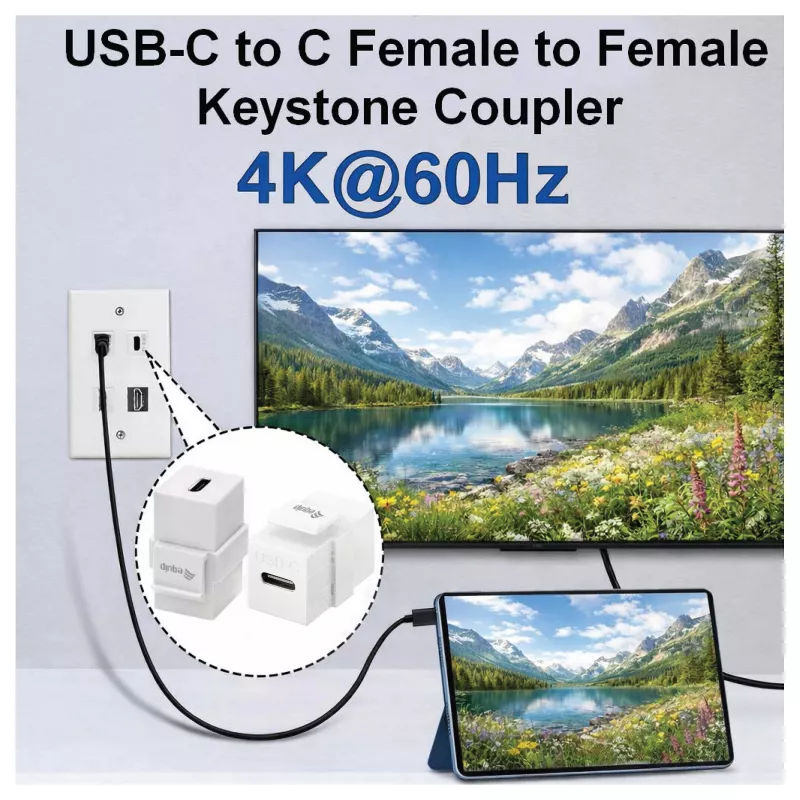 Equip Keystone Coupler USB 3.2 Gen 2 USB-C do USB-C żeński-żeński, biały