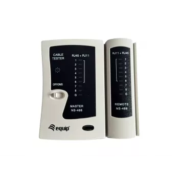 Equip Tester kabli skrętkowych, RJ-11, RJ-12, RJ-45, testowanie zwarć, testowanie transmisji, biały, TX/RX, CE, RoHS