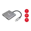 EQUIP USB-C 4-in-1 Dual-HDMI Adapter with 100W PD, 4K MST, Aluminum