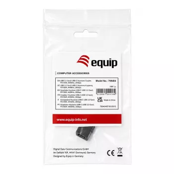 Equip złączka keystone USB-C, USB 3.2 Gen 2, USB-C żeński na żeński, czarna