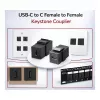 Equip złączka keystone USB-C, USB 3.2 Gen 2, USB-C żeński na żeński, czarna