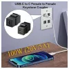 Equip złączka keystone USB-C, USB 3.2 Gen 2, USB-C żeński na żeński, czarna