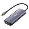 EQUIP USB-C Multiport Adapter z 2x HDMI, RJ45, 2x USB-A, USB-C PD 100W, Szary